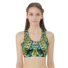 Native Mandala Sports Bra With Border by goljakoff