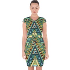 Native Mandala Capsleeve Drawstring Dress  by goljakoff