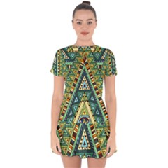 Native Mandala Drop Hem Mini Chiffon Dress by goljakoff