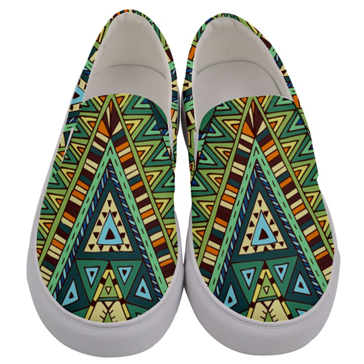 Native mandala Men s Canvas Slip Ons