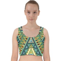 Native Mandala Velvet Racer Back Crop Top by goljakoff