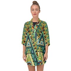 Native Mandala Half Sleeve Chiffon Kimono by goljakoff