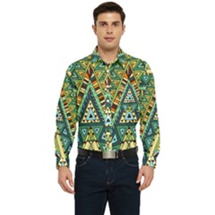 Native Mandala Men s Long Sleeve Pocket Shirt  by goljakoff