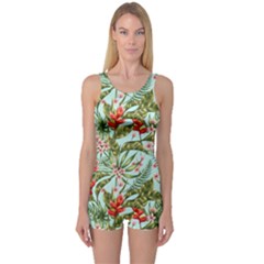 Spring Flora One Piece Boyleg Swimsuit by goljakoff