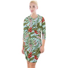 Spring Flora Quarter Sleeve Hood Bodycon Dress by goljakoff