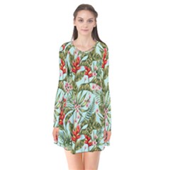 Spring Flora Long Sleeve V-neck Flare Dress by goljakoff