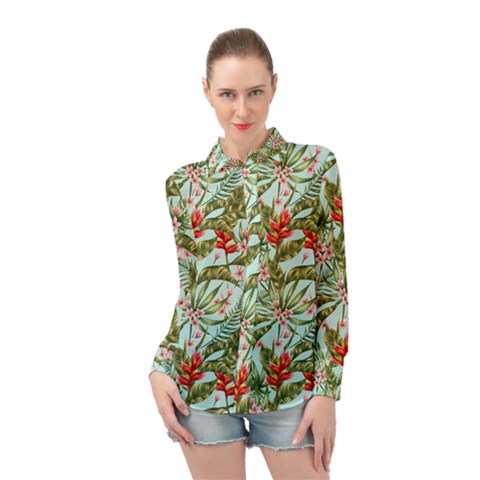 Spring Flora Long Sleeve Chiffon Shirt by goljakoff