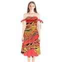 Warrior Spirit Shoulder Tie Bardot Midi Dress View1