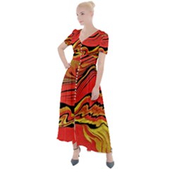 Warrior Spirit Button Up Short Sleeve Maxi Dress by BrenZenCreations