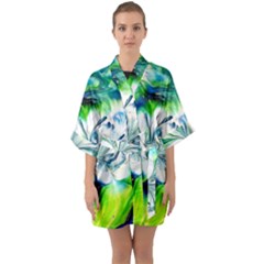 1lily 1lily Half Sleeve Satin Kimono 