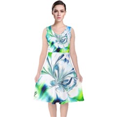 1lily 1lily V-neck Midi Sleeveless Dress 