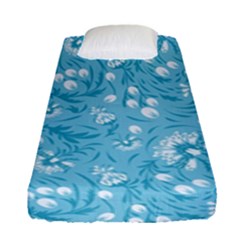 Blue White Flowers Fitted Sheet (single Size) by Eskimos