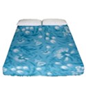 Blue white flowers Fitted Sheet (Queen Size) View1