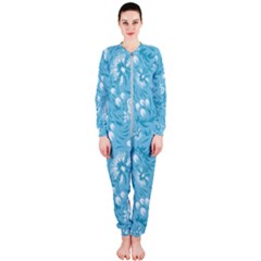 Blue White Flowers Onepiece Jumpsuit (ladies)  by Eskimos