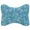 Blue white flowers Velour Seat Head Rest Cushion View1