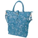 Blue white flowers Buckle Top Tote Bag View1