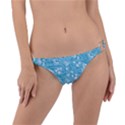 Blue white flowers Ring Detail Bikini Bottom View1