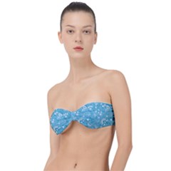 Blue White Flowers Classic Bandeau Bikini Top  by Eskimos