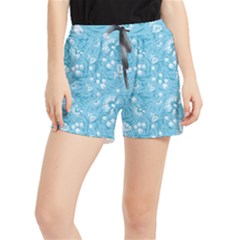 Blue White Flowers Runner Shorts by Eskimos