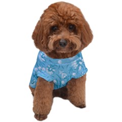 Blue White Flowers Dog T-shirt by Eskimos