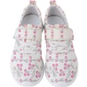 Pink folk flowers Men s Velcro Strap Shoes View1