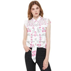 Pink Folk Flowers Frill Detail Shirt by Eskimos