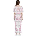 Pink folk flowers Batwing Lightweight Jumpsuit View2