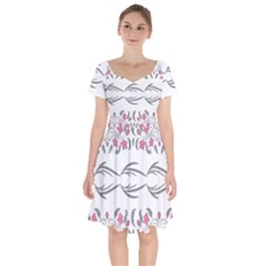 Folk Ornament Short Sleeve Bardot Dress by Eskimos