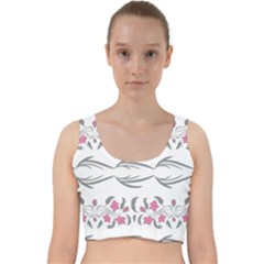 Folk Ornament Velvet Racer Back Crop Top by Eskimos