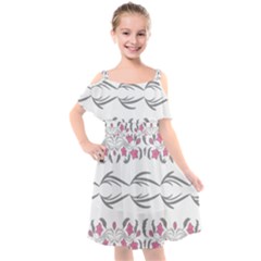 Folk Ornament Kids  Cut Out Shoulders Chiffon Dress by Eskimos