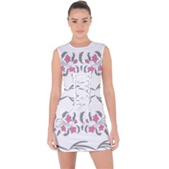 Folk Ornament Lace Up Front Bodycon Dress by Eskimos