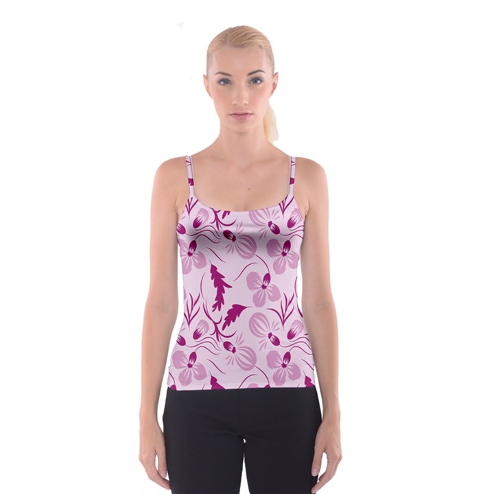 Dark pink flowers Spaghetti Strap Top