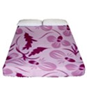 Dark pink flowers Fitted Sheet (Queen Size) View1