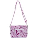 Dark pink flowers Shoulder Bag with Back Zipper View3