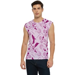 Dark Pink Flowers Men s Raglan Cap Sleeve Tee by Eskimos