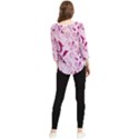 Dark pink flowers Chiffon Quarter Sleeve Blouse View2