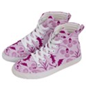 Dark pink flowers Men s Hi-Top Skate Sneakers View2