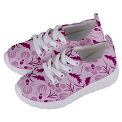 Dark Pink Flowers Kids  Lightweight Sports Shoes by Eskimos