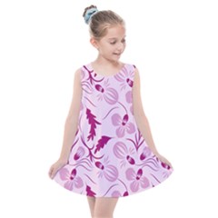 Dark Pink Flowers Kids  Summer Dress by Eskimos