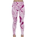 Dark pink flowers Lightweight Velour Classic Yoga Leggings View1