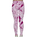 Dark pink flowers Lightweight Velour Classic Yoga Leggings View2