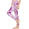 Dark pink flowers Lightweight Velour Classic Yoga Leggings View3