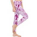 Dark pink flowers Lightweight Velour Classic Yoga Leggings View4