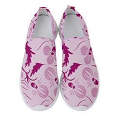 Dark Pink Flowers Women s Slip On Sneakers by Eskimos