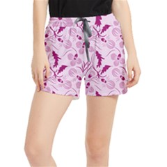 Dark Pink Flowers Runner Shorts by Eskimos