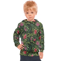 Tropical Flowers Kids  Hooded Pullover by goljakoff