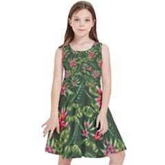 Tropical Flowers Kids  Skater Dress by goljakoff