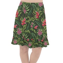 Tropical Flowers Fishtail Chiffon Skirt by goljakoff