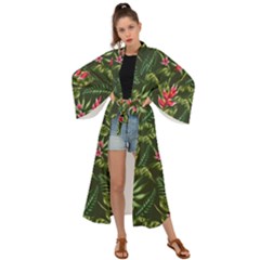 Tropical Flowers Maxi Kimono by goljakoff