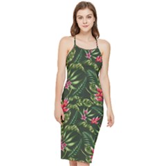 Tropical Flowers Bodycon Cross Back Summer Dress by goljakoff